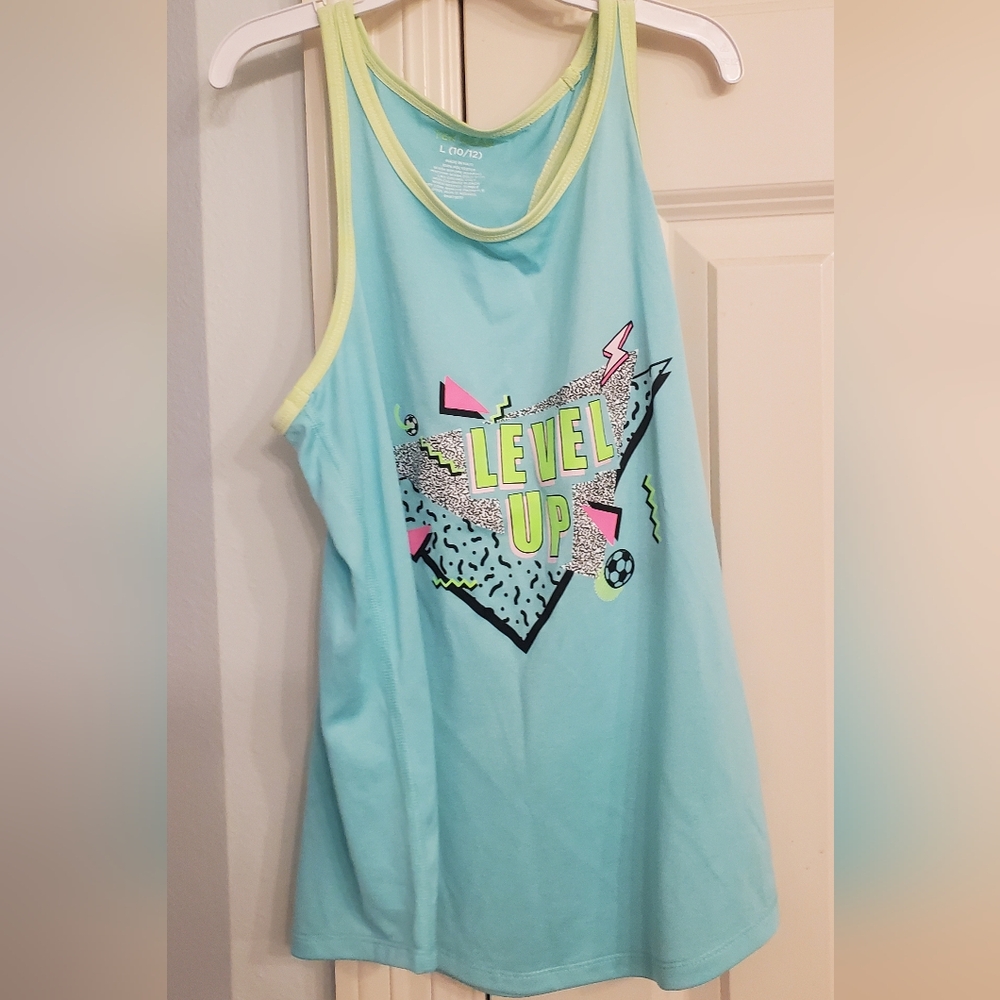 Level Up Kids Tank Top - Blue/Green